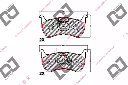 Комплект тормозных колодок DJ PARTS BP1674